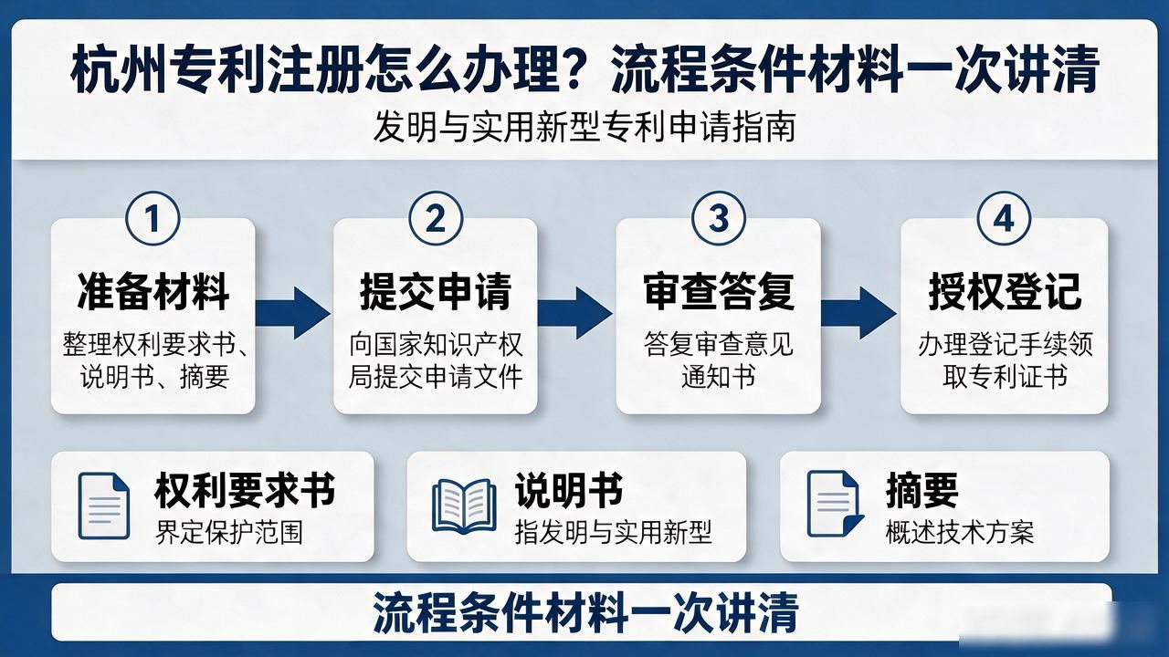 杭州专利注册怎么办理？流程条件材料一次讲清